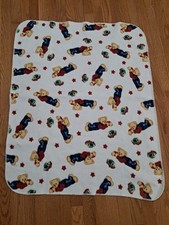 Blue Jean Teddy Bear Fleece Blanket Boat Stars Springmaid