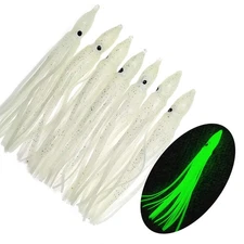 Fishing Squid Skirts Glow Lures Luminous Octopus SkirtsTrolling Lure Soft Pla...