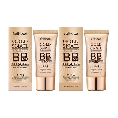 Eelhope Gold Snail Protective Bb Cream, Moisturizing Concealer Skin Tone Natural
