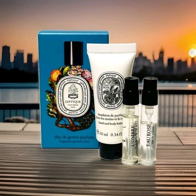Diptyque Mini Set Of 3 L'ombre Dans EDT & Eau Rose EDT & Eau Rose Hand Cream + 