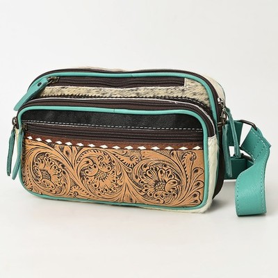 OH Ohlay Bags OHG183C Fanny Pack Hand Tooled Hair-On Genuine Leather Women Bag