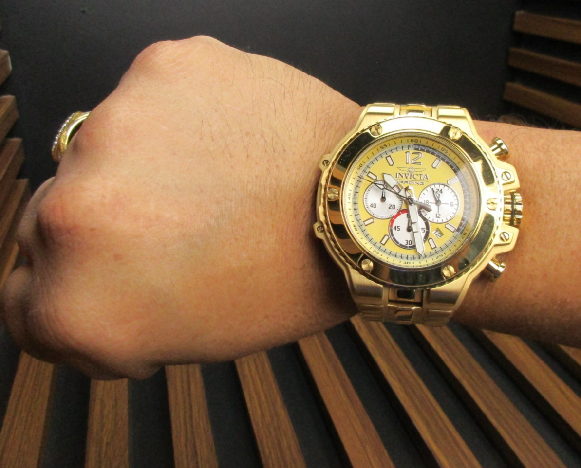 Invicta Racing Downforce Men's Watch 55.83mm, Gold 48317 | eBay