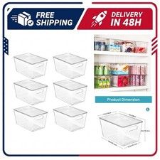 Vtopmart 6 Pack Clear Stackable Storage Bins with Lids Handles