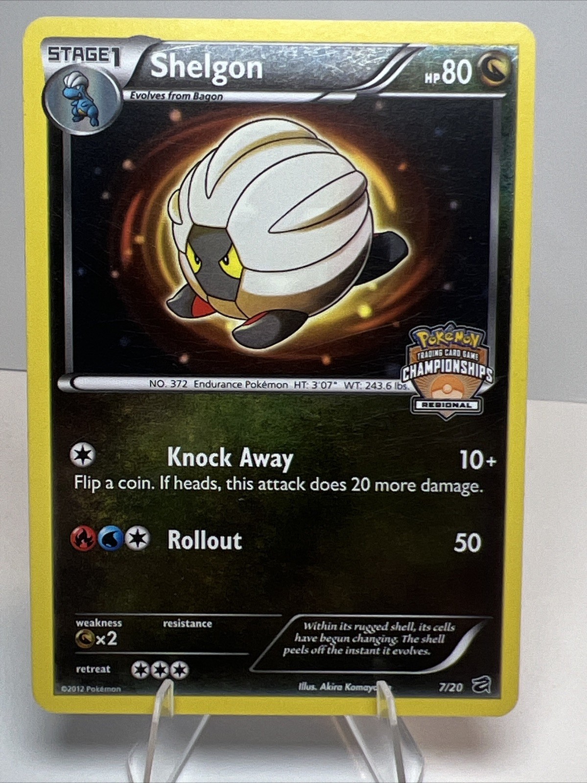 MP- Shelgon 7/20 Regional Championships 2012 Stamped Reverse Holo Pokemon Card