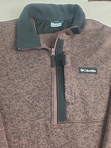 COLUMBIA Men 1/4 Zip Heather Fleece Sweater PulloverPurple Patagonia Style SzXXL - Picture 12 of 15