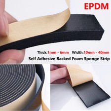 Neoprene Self Adhesive Backed Foam Sponge Strip Roll Sheet Tape Sticky Seal EPDM