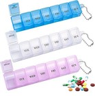 3 Stück Tablettenbox 7 Tage Klein Pillendose Große Fächer Handlicher und Feuc...