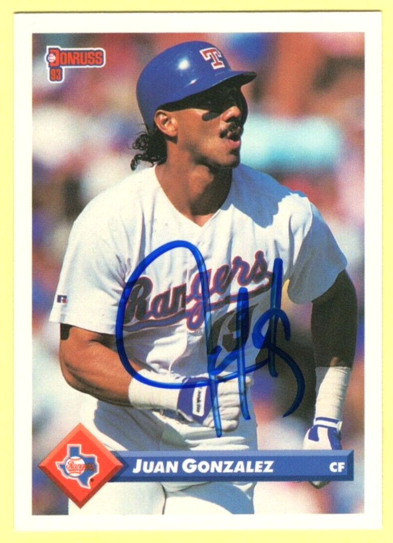 Autographed Juan Gonzalez 1993 Donruss #555 Rangers Free shipping