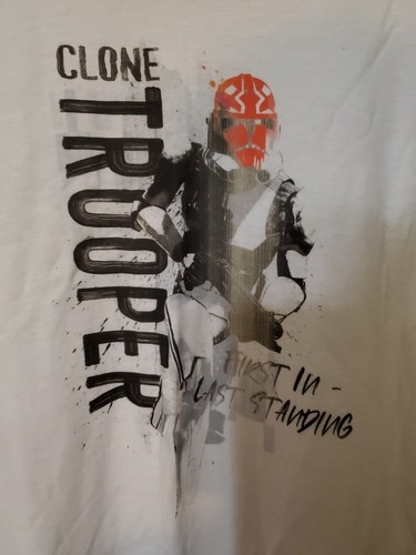 Clone Trooper T-shirt White Size XXL "First In, Last Standing" - Picture 2 of 4