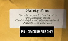 PIN-DEMONIUM SAFETY PINS  SET OF TWO BY DAN GARRETT - PINS ONLY