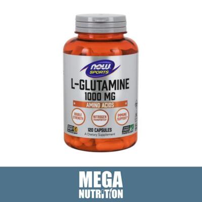 NOW Sports L-Glutamin 1000mg 120 Kapseln | Aminosäuren | Muskelerholung