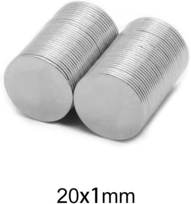KUAHOME lot 100 500 20mm X 1mm Neodymium Disc Strong Rare Earth N48 Small Fridge Magnets