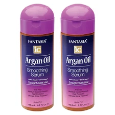 Fantasia Ic Hair Polisher Argan Oil Smoothing Serum, Straight & Soft Hair - 2 PK