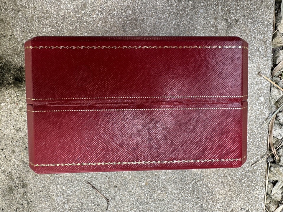 Iconic CARTIER Watch Empty Red Leather Box Case Empty Storage Rare COWA