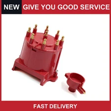 Pack of 1 For Chevrolet Red Ignition Distributor Cap and Rotor Kit External Coil