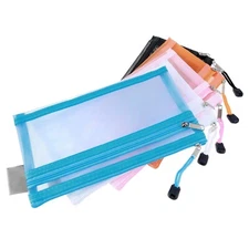 5pcs Small Zipper Pouch,8.2 x 4.7 In Double-Layer Mesh Nylon Zipper Pouch Bag...