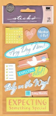 Sticko Baby Shower - Mother to Be, 9 Long Months, Any Day Now!, Baby on the Way
