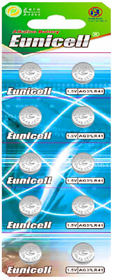      50 x AG3 LR41 L736 V392 GP19 ( 5 Card 10 Batterien ) Alkaline Euni