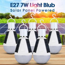 1-4X Solar E27 7W/ 12W LED Globe Bulb Lamp Rechargeable Outdoor Emergency Lights