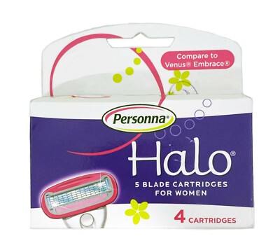Personna Halo Women 5 Blade Razor 4 Replacement Cartridges