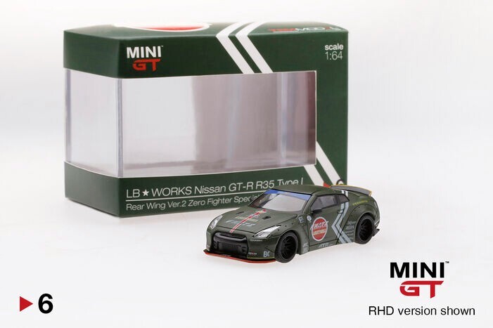 MINI GT 6 LBWK Nissan GT-R (R35) Zero Fighter Special Type 1 MINI GT 6 LBWK Nissan GT-R (R35) Zero Fighter Special Type 1