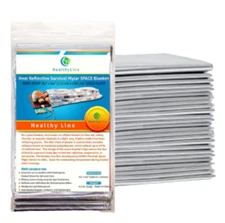 50 PACK - Emergency Blanket Mylar Survival Reflective Foil Heat Space Thermal