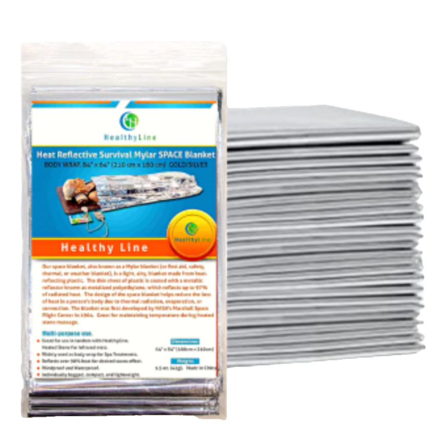 PAQUETE DE 50 - Manta de emergencia Mylar lámina reflectante supervivencia espacio térmico