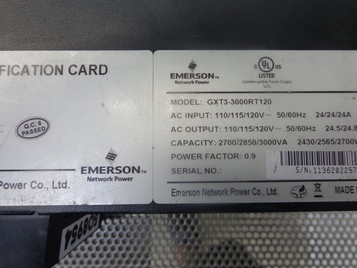 Liebert Emerson 3000VA GXT3-3000RT120 Network Power Rack Mount UPS NO BATTERIES - Picture 2 of 2