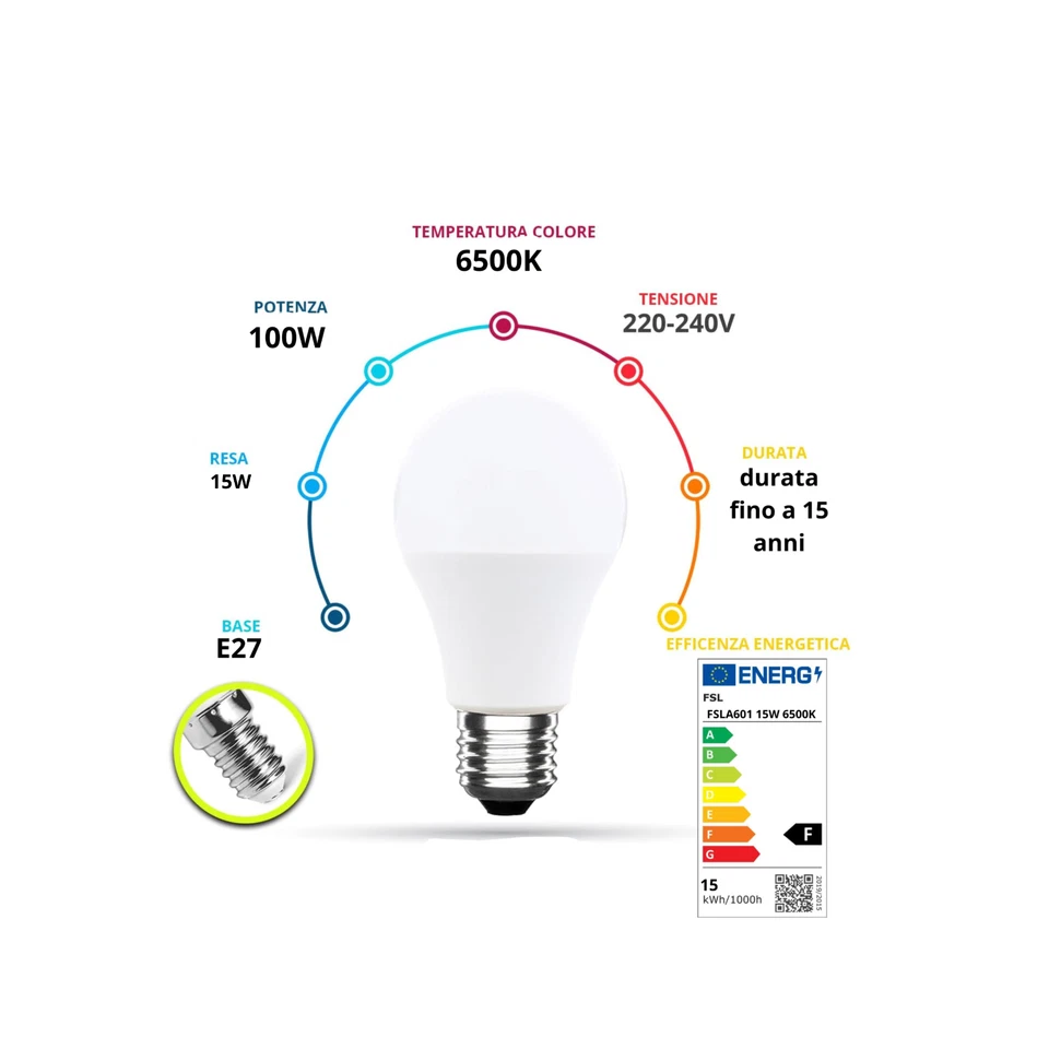 BRATEK 10 Lampadine Led E27 Lampadina da 15W Lampade Luce Fredda Naturale Calda - Immagine 4 di 4