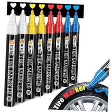 Tire Marker White Red Yellow Blue - 8 Pack Paint 2white 2red 2blue 2yellow