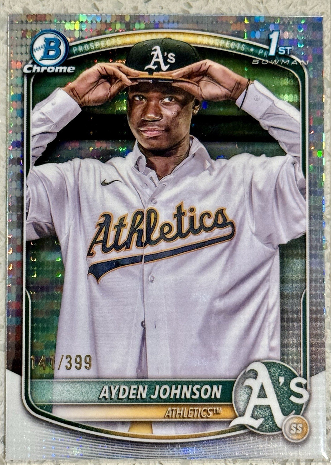2025 BOWMAN CHROME AYDEN JOHNSON PULSAR REFRACTOR ROOKIE RC #BCP-197 /399