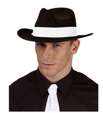 Fedora - Black/White - 20's - 80's - Gangster - Costume Accessory - One Size