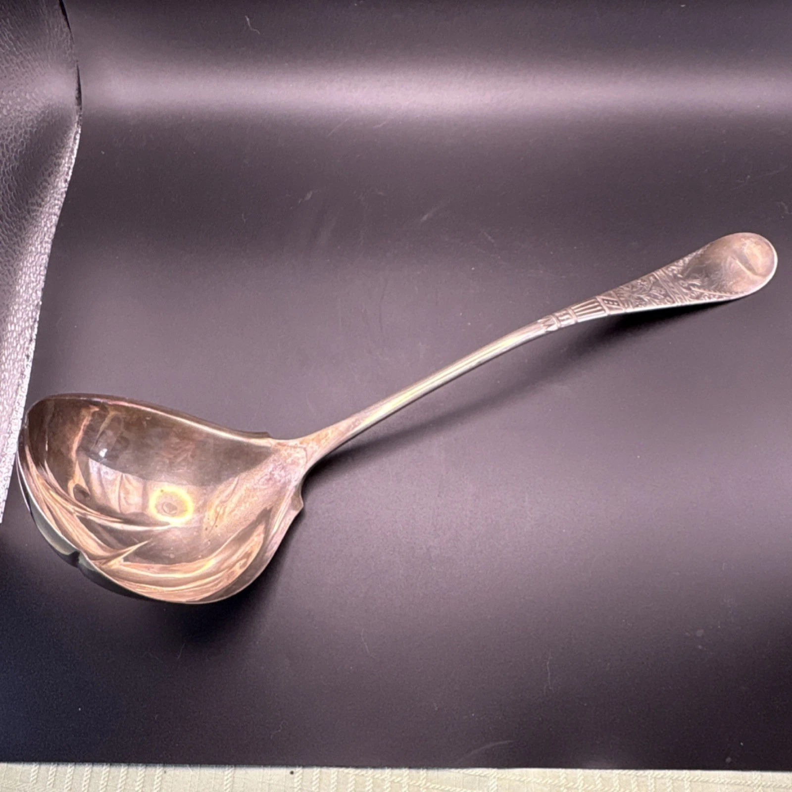 Antique Rogers, Smith & Co. "Lorne" 1878 Silverplate Soup Ladle - Monogram M A1
