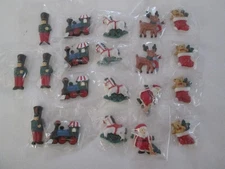 Vintage Lot of 20 Assorted Flat Back Christmas Craft Miniatures, New, Lot No.  1