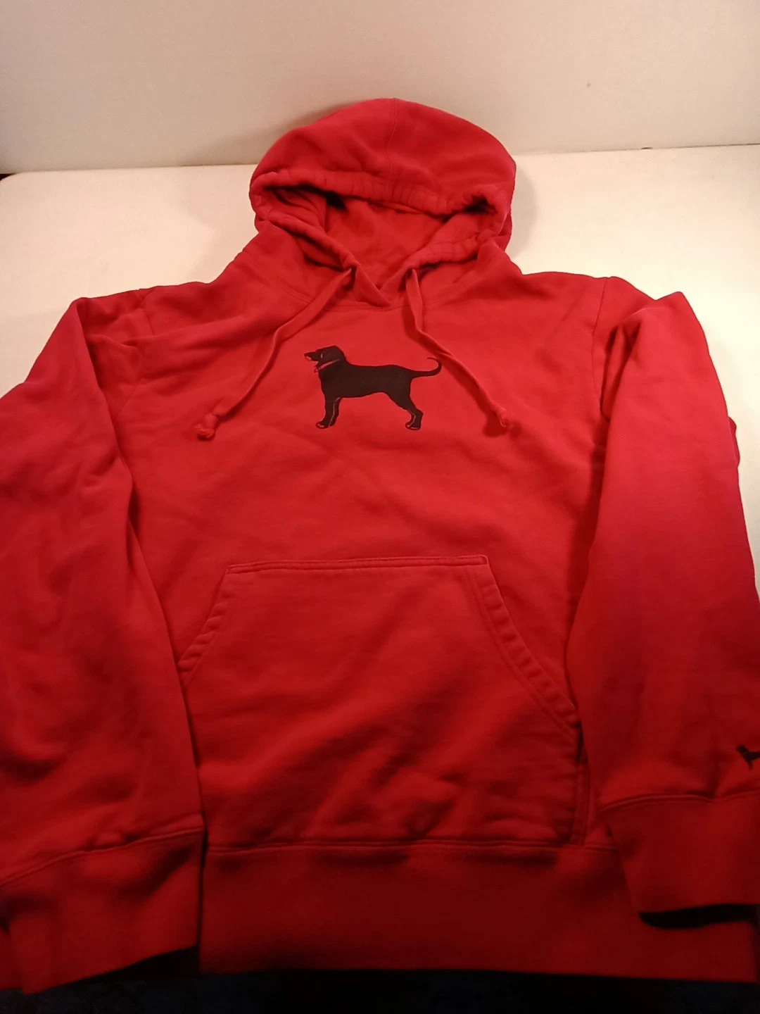 The Black Dog Hoodie Red Womens Large Logo Heavyweight Pullover Sweatshirt