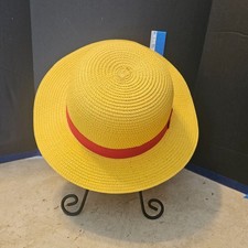 Anycosy Luffy Panama Hat Party Cosplay Bright Yellow w/Red Band Size 7 Medium