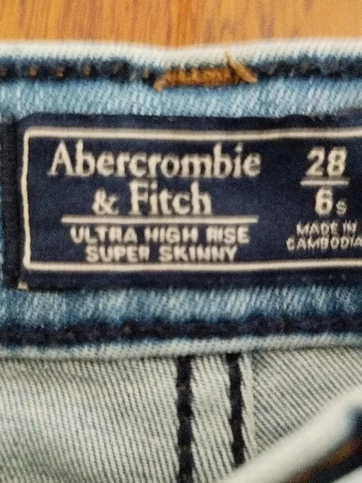 Abercrombie & Fitch Jean Femme Super Skinny Délavé Bleu (EU 36, INT S, W28) - Photo 4/4