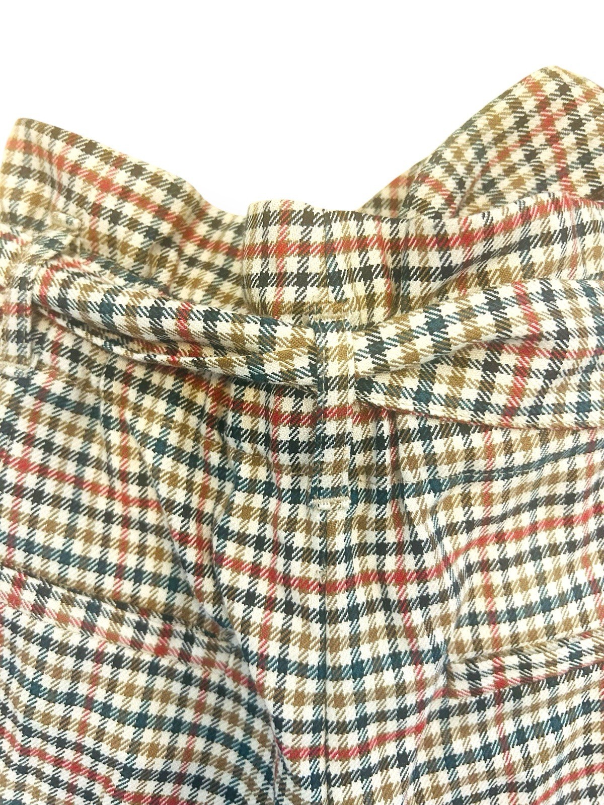 Zara Plaid Check Wide Leg Pants Womens Sz S Paperbag Waist Tie Cropped Retro thumbnail 10