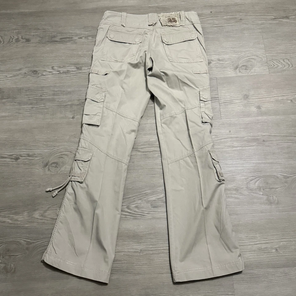 Twill Twenty Two Y2K Cargo Pants Womens 28 Beige Low Rise Fatigues Army Baggy - Image 3 of 4