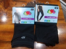 Fruit of the Loom Women's Thermal Underwear Set, Black, Size XS (0-2)