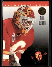 1993-94 Leaf #7 Mike Vernon Painted Warriors Hockey Card 3901G