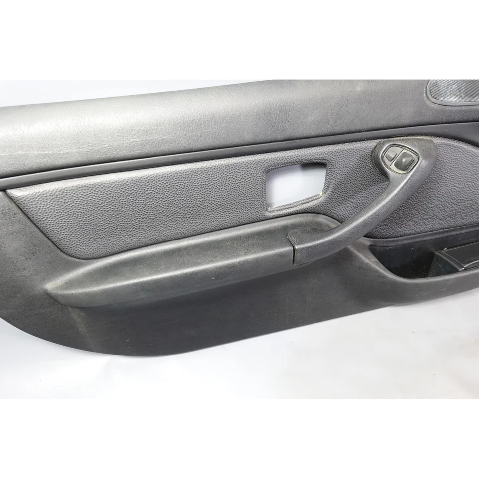 Par de revestimiento de panel de puerta interior delantera BMW Z3 Roadster 96-02 cuero negro OEM Foto 3 de 4