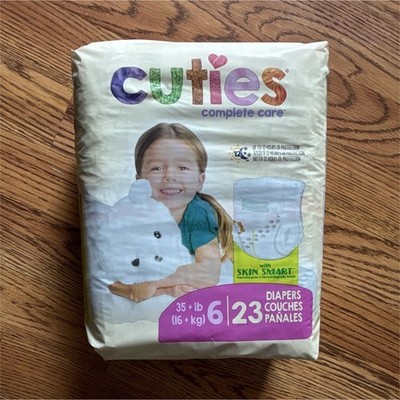 Cuties Complete Care Diapers Size 6, 35+ lb Baby, 23-Count Pack