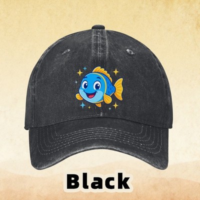 Smiling Cartoon Fish Baseball Cap Cute Dad Hat Adjustable