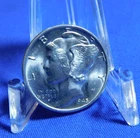 1945-P Mercury 10c 90% SILVER ~ GEM BU ~ Partial Split Bands ~