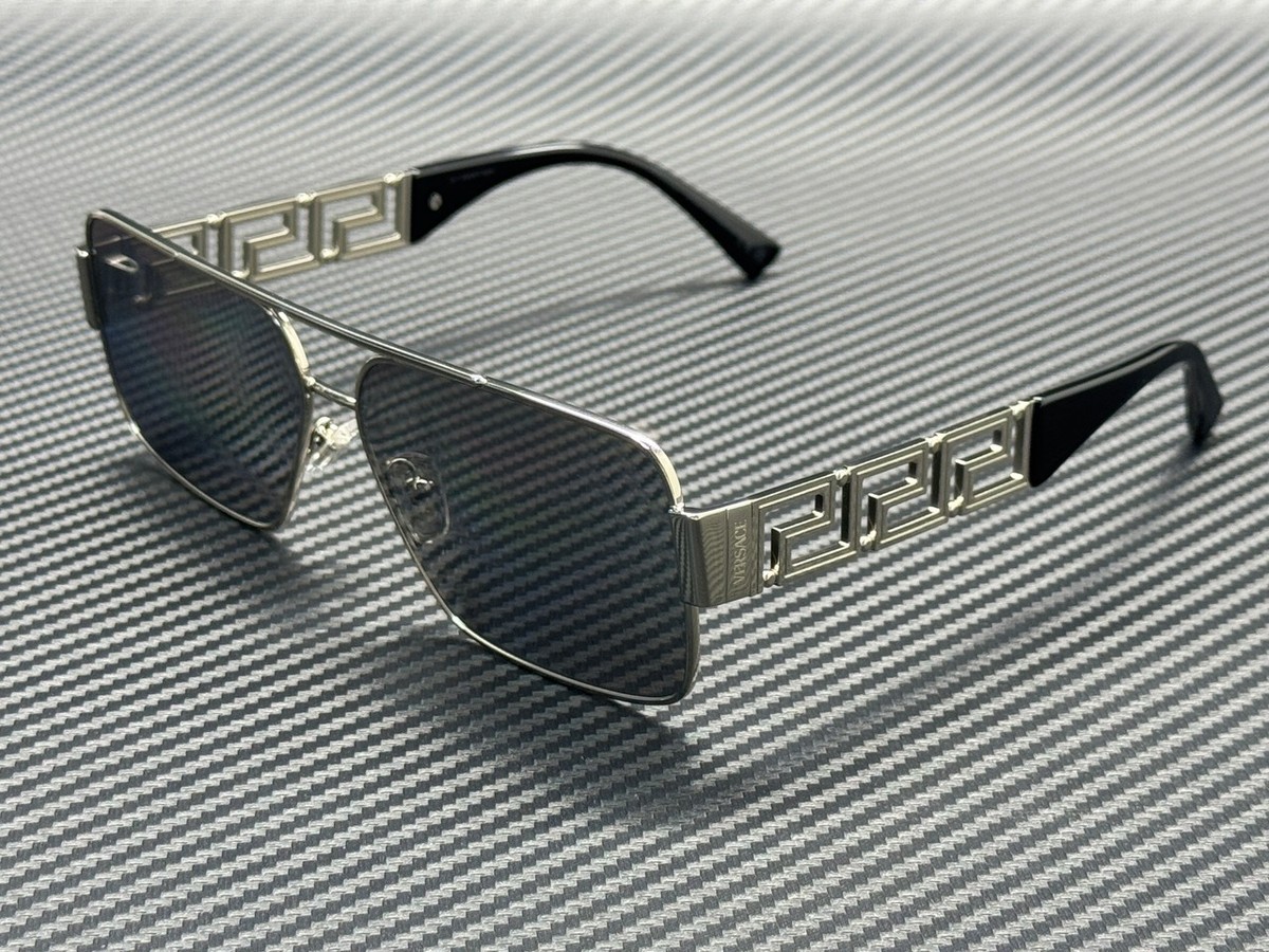 VERSACE VE2290 10016G Silver Grey Mirror Silver Men display picture 3
