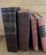 5 Vintage Burgundy & Red Decor Book Stack Library Wedding Early To Mid 1900s