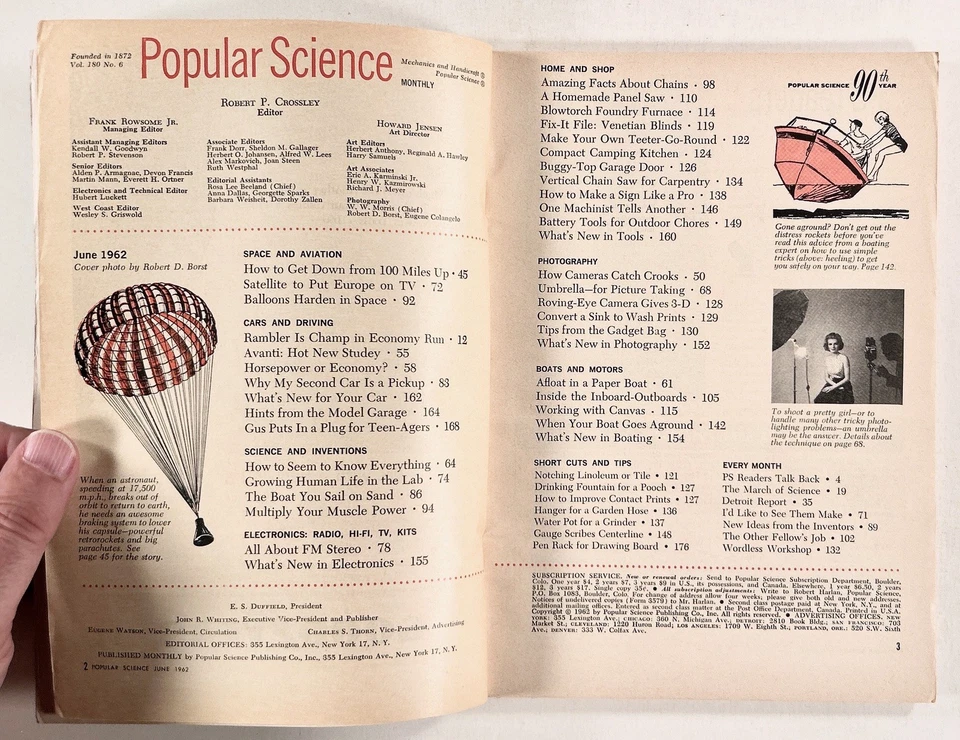 1962 Jun POPULAR SCIENCE European satellite SPACE RACE new cars HOME DARKROOM &c - Image 4 of 4