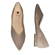 HOGL Ballet Court Shoes Women's Beige Sz UK 5.5 EU 38.5 Suede Pumps Leather Flat