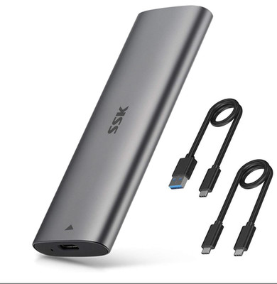SSK NVMe - SATA SSD - Enclosure - Tool-Free M.2 NVME to USB Adapter - USB C 3